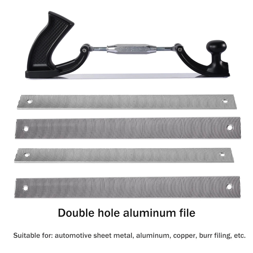 Adjustable Milled Tooth File Holder – Curved Steel Dent Repair Tool for Car Body Panel Polishing & Metal Surface Finishing