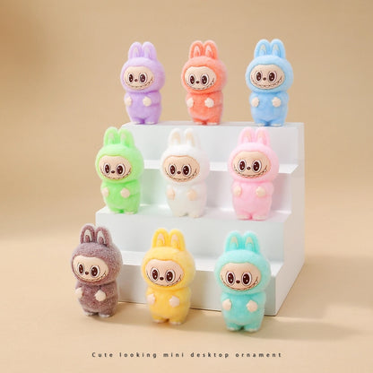 10pcs Babythree Rabbit Anime Flocked Action Figures Decorative Pendant Kawaii Desktop Dolls Toy Gifts