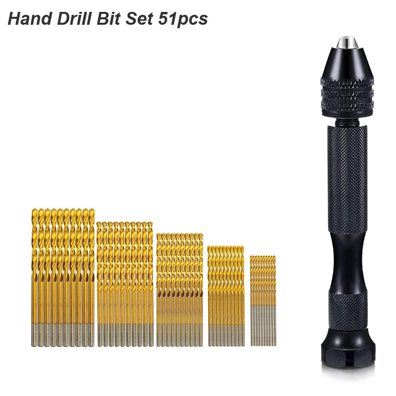 Micro Mini Pin Vise Hand Drill Set – Precision Twist Bit Rotary Tool for DIY Crafts, Jewelry, Resin & PCB Work