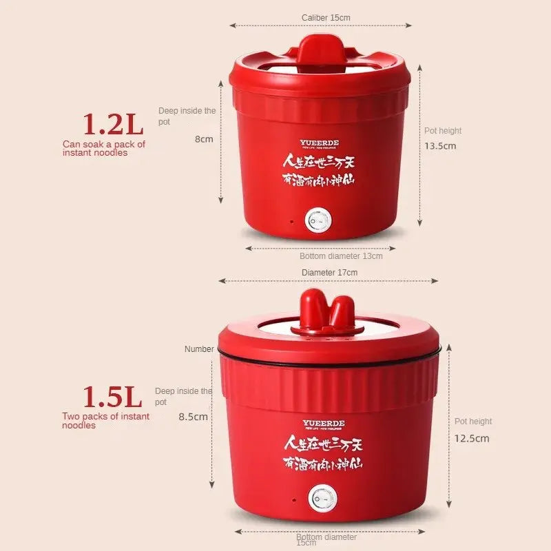 450W Mini Electric Cooking Pot – Multifunctional Rice Cooker, Hot Pot, Noodles, Porridge & Frying Pan