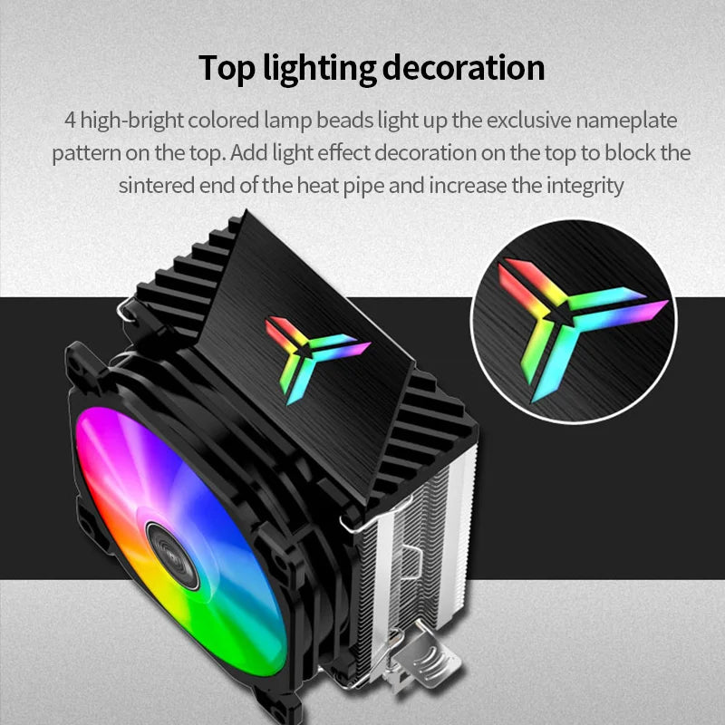 Jonsbo CR1200 CPU Cooler – 2 Heat Pipe Tower with RGB Light & 9cm Fan for Intel & AMD