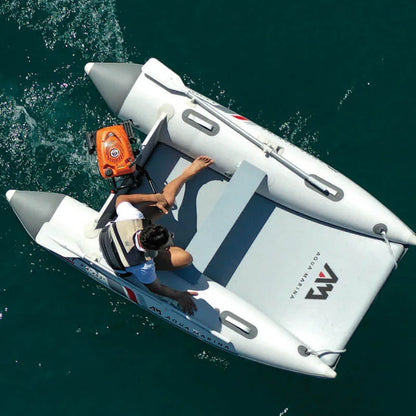 AQUA MARINA AIRCAT Inflatable Boat – Double Tube Catamaran Dinghy Raft with Drop Stitch Floor for Fishing & Water Sports