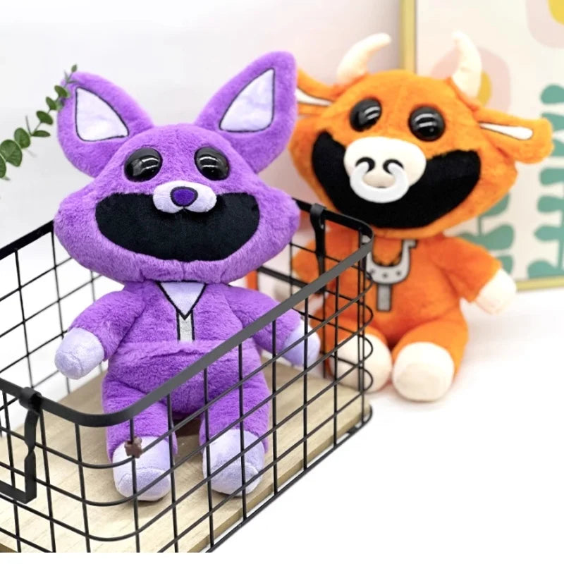 Smiling Animal Anime Plush Toy – Horror Cat Doll, Soft Cartoon Plush for Festival Decoration & Gift