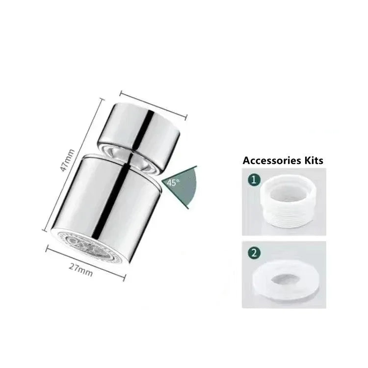 2-Mode Kitchen Faucet Spray Head - 360° Rotating Sink Aerator Nozzle with Adjustable Water Flow Filter & Splash Control