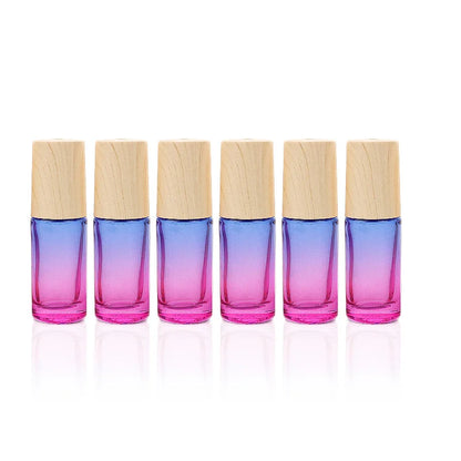 5/10/20/30/50pcs 5ml Glass Roll-On Bottles — Gradient Empty Roller Ball Bottles for Essential Oils & Travel