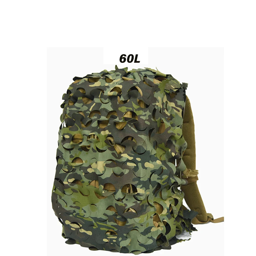 3D Camo Backpack Cover - Laser Cut Camouflage Hunting Bag Cover for 60L/80L Packs, Paintball & Outdoor Gear