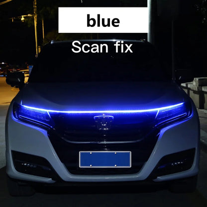 RXZ LED Car Hood Running Light - 12V Dynamic Scan DRL Decorative Ambient Lamp