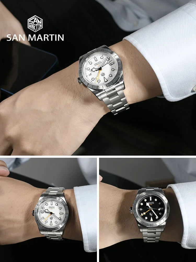 San Martin 39mm NH34 BB GMT Automatic Mechanical Sport Watch — Sapphire Luminous Waterproof 100m for Men Relogio SN0054