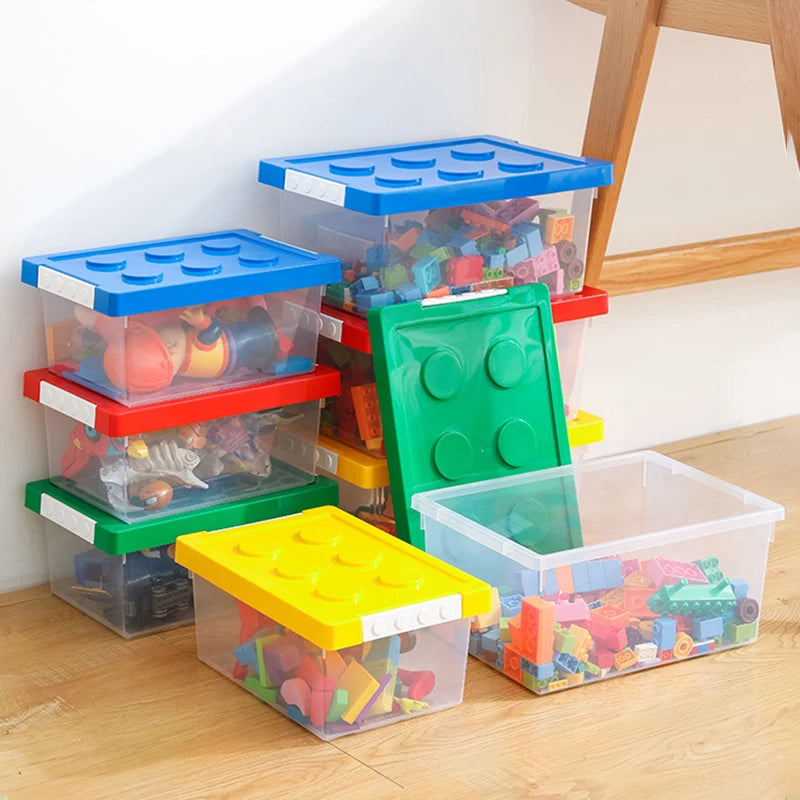 Stackable Kids Building Block Storage Box – Toy Organizer & Container for Books, Stationery, Snacks & Sundries