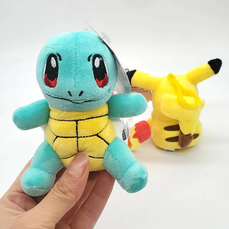 Pokemon Plush Cartoon Keychain Toys – Pikachu, Charmander, Psyduck, Squirtle, Snorlax Anime Figures, Kids Toy Xmas Gift