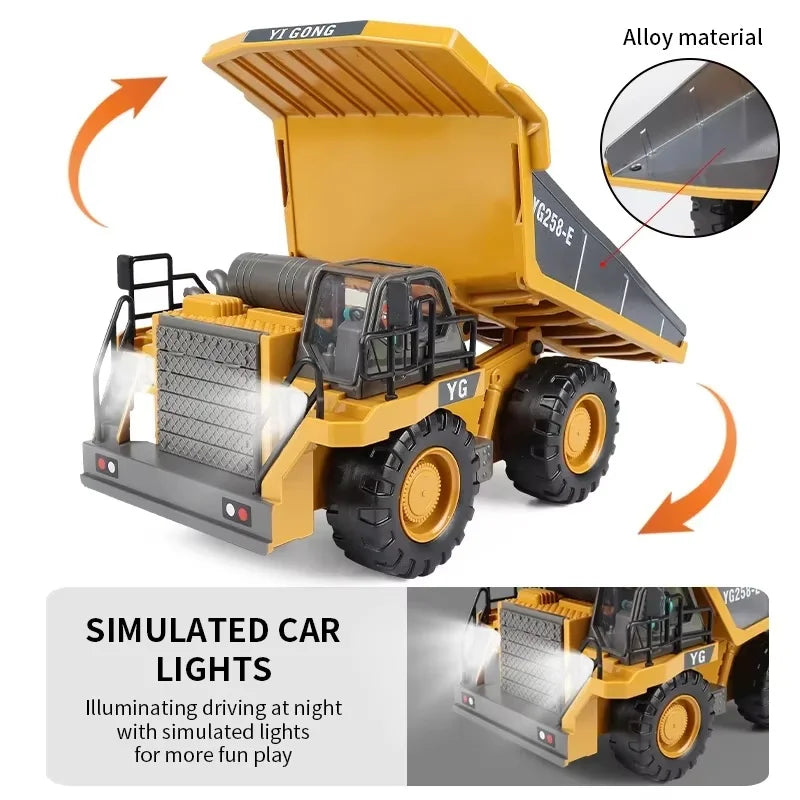 New RC Engineering Vehicle Toy — 2.4G Crawler Bulldozer, Excavator & Dumper Car for Boys, Kids Holiday Gift