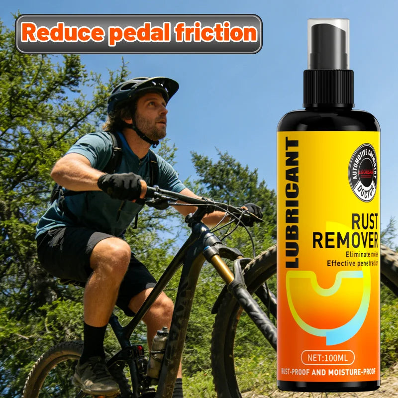 LOORSAN 100ml Rust Remover and Lubricant Spray – Multi-Purpose Metal Cleaner and Protectant for Bicycle Chains, Locks, Hinges, and Tools