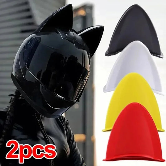 Cat Ears Helmet Decoration – Cute Multicolor Electric Motorcycle Sticker, Universal Helmet Accessories