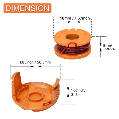 Replacement Grass Trimmer Spool Line - 10ft (3m) Edger Line Compatible with WORX WA0010, 8/15/20PCS Set
