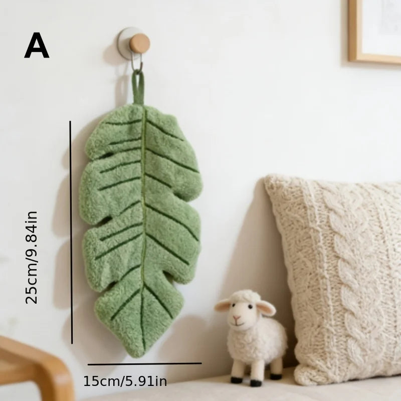 Banana Leaf Hanging Hand Towel - Decorative Kitchen & Bathroom Wipe Cloth