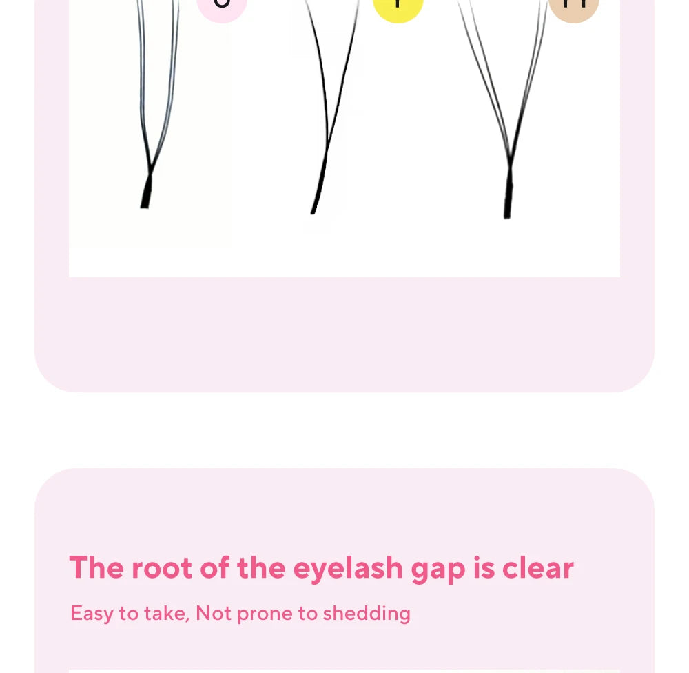 DIYDAY U-Shaped 3D Volume Eyelash Extensions — Easy-Apply Natural Wispy U YY Shape Faux Mink Lashes for Makeup