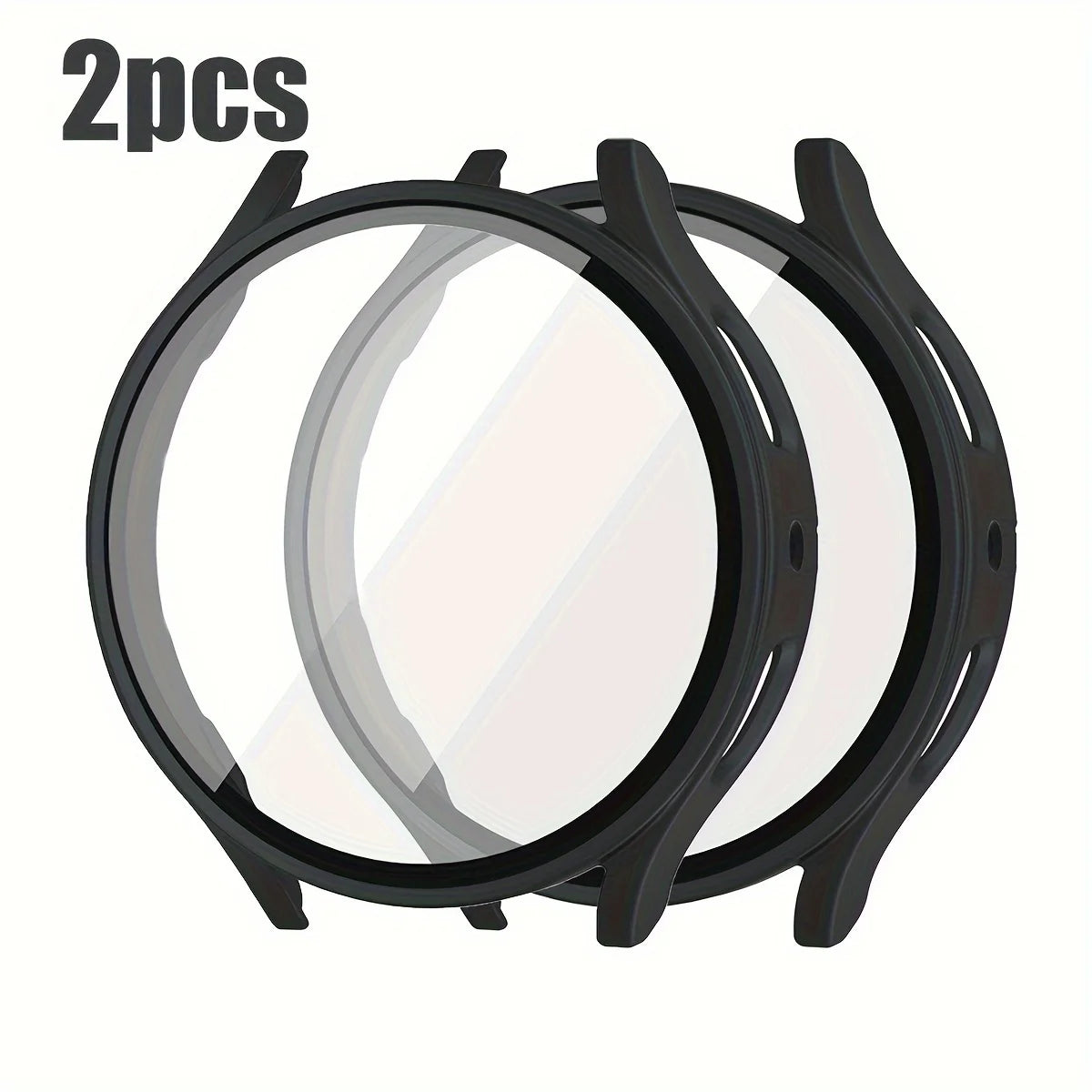 2-Pack Samsung Galaxy Watch Protective Case with Tempered Glass - Full-Coverage Drop-Resistant and Scratch-Resistant Screen Protector for Watch 4/5/6/7 40mm & 44mm