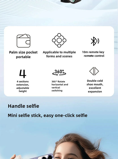 Super Mini Selfie Stick – Portable Phone Holder with Bluetooth Remote for Live Broadcast & Shooting