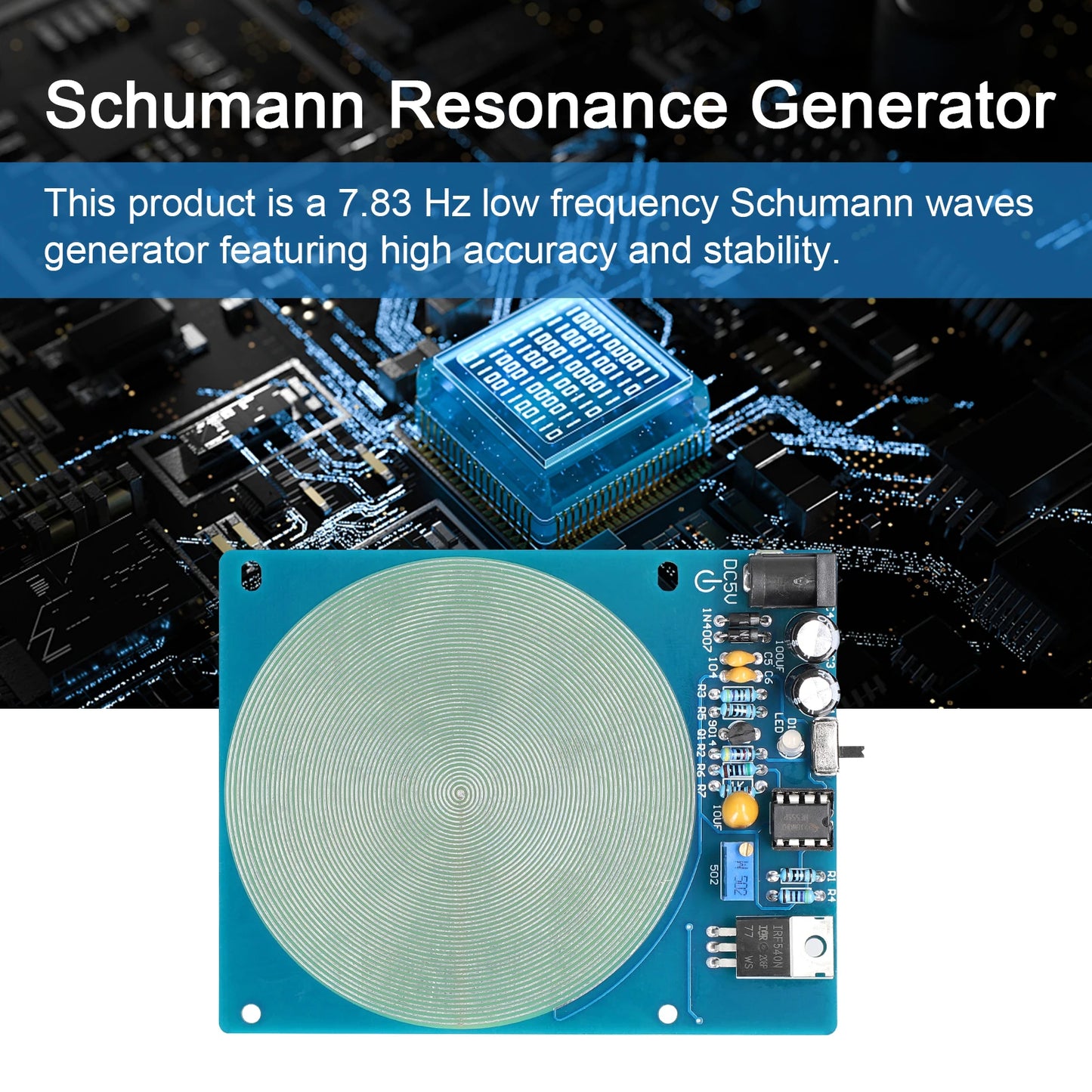 7.83Hz Schumann Resonance Generator – Ultra-Low Frequency Pulse Audio Device with USB & ON/OFF Indicator Light