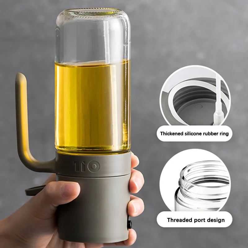 250ml High Borosilicate Glass Oil Spray Bottle: Versatile Olive Oil Mister and Cooking Dispenser for Air Fryer, Salad, and Baking