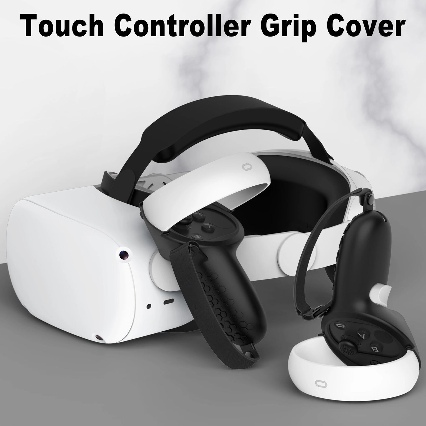 HUNDAI Oculus Quest 2 Silicone Controller Cover — Protective VR Touch Grip with Knuckle Strap