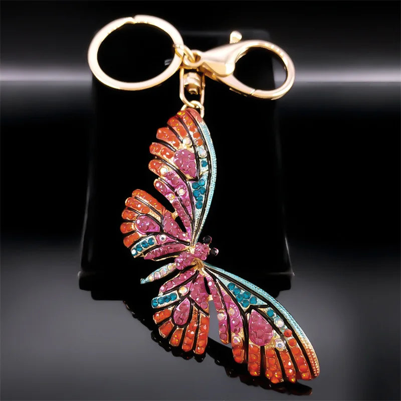 Colorful Crystal Bear Keychain - Cute Rhinestone Alloy Bag Charm & Fashion Keyring