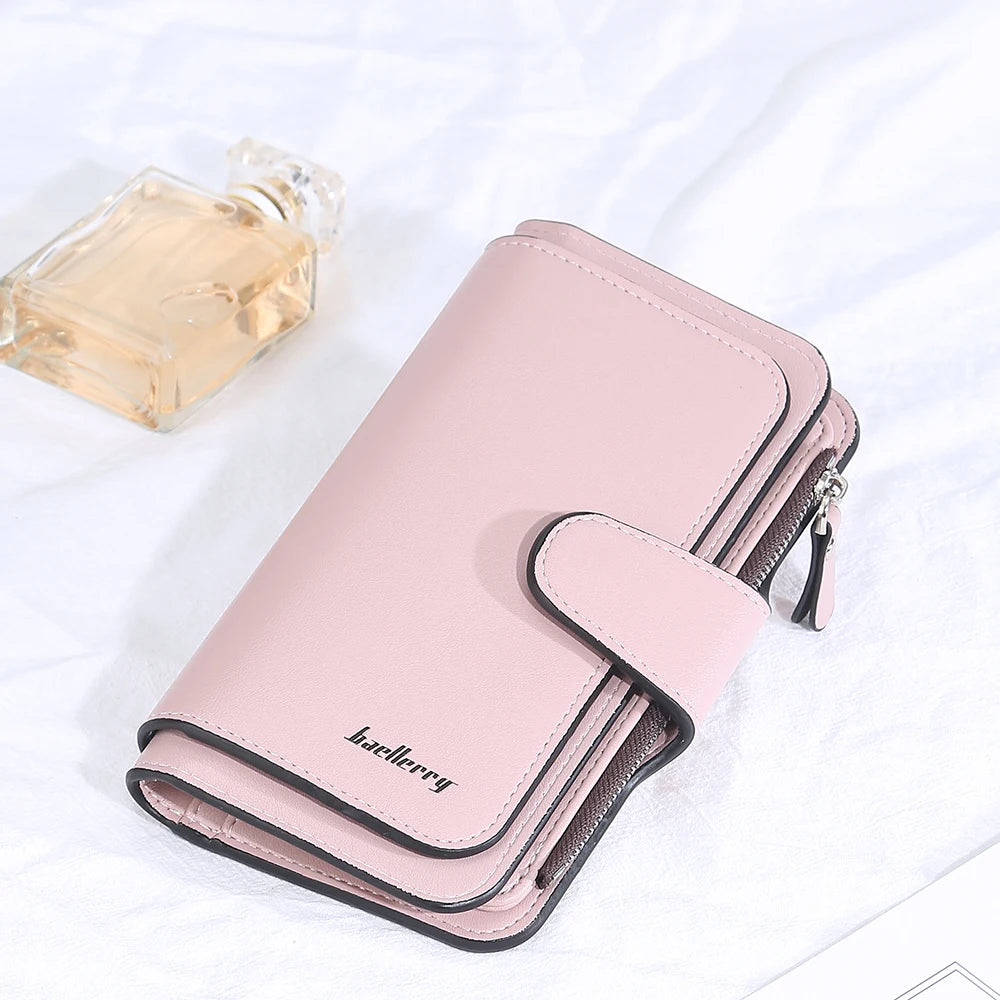 2024 Women’s Long Wallet – Custom Name Engraving, 15 Card Holders & Zippered Classic Purse