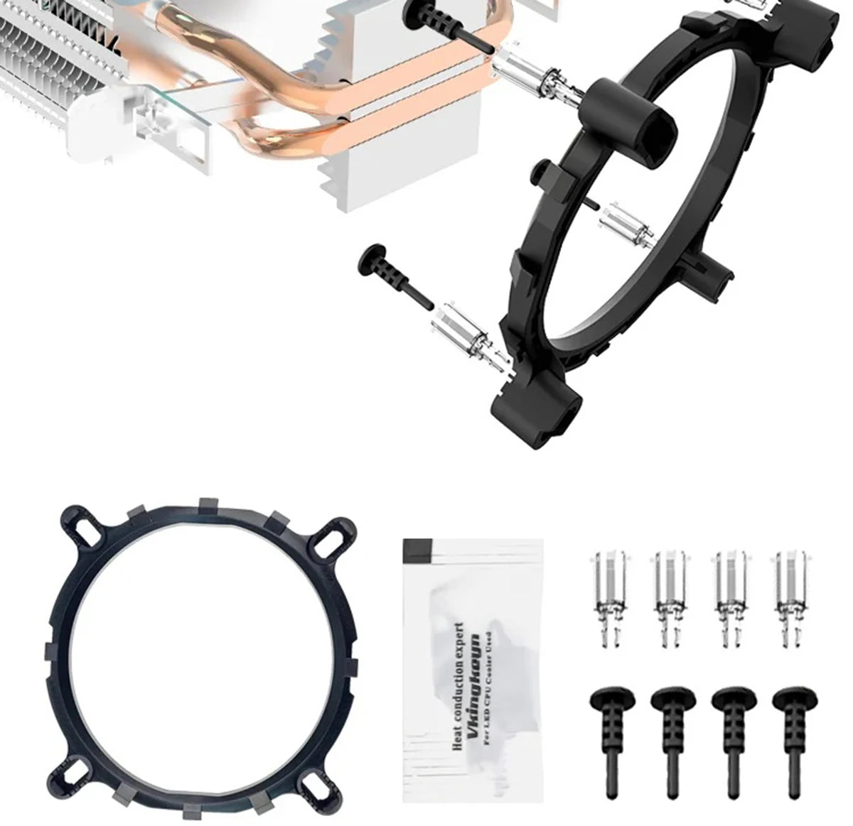 Ruix X2000 RGB CPU Air Cooler — 2 Heatpipe Radiator with 3-Pin Quiet Fan for Intel LGA 115X/1200/1700 & AMD AM4/AM5