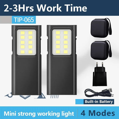 Portable COB LED Flashlight – USB Rechargeable Work Light with Pen Clip, Super Bright for Camping & Car Repair