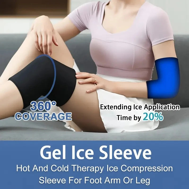 Reusable Gel Ice Sleeve Wrap — Hot & Cold Pack for Elbow, Knee, Ankle, Hand Pain Relief & Injury Therapy