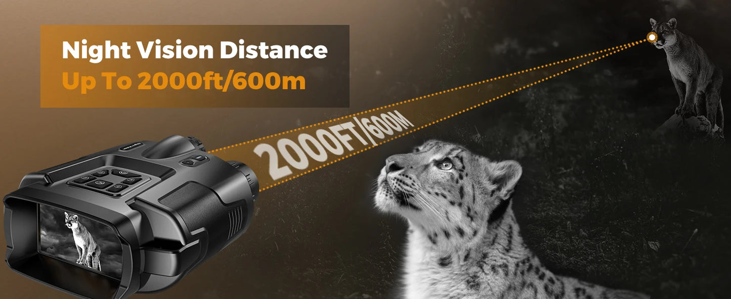 4K Night Vision Binoculars with 8X Digital Zoom – 5000mAh Rechargeable Infrared Goggles for Hunting & Surveillance