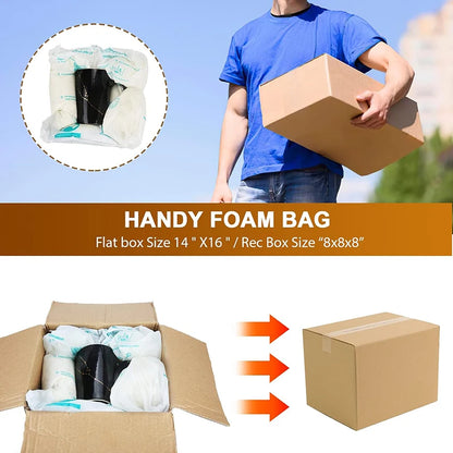 4pcs/8pcs Fragile Expanding Foam Protective Bags – Quick Foam Packing Wrap for Car Accessories & Glass Protection