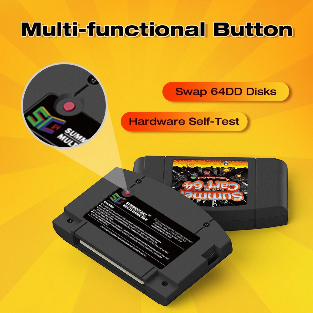 SummerCart 64 Open Source SC64 Flash Card – N64 Game Cartridge with 64DD Emulation & 5400+ Games Compatibility