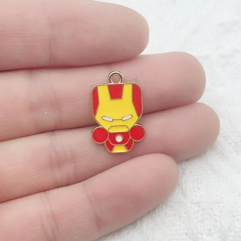 10-Piece Cartoon Alloy Pendant Set - Oil Drop Charms for DIY Earrings, Jewelry Making, and Keychain Accessories