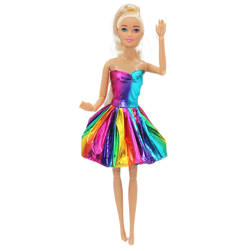 30cm Girl Doll with Joints — 11.5-inch Fashion Rainbow Skirt Full Dress-Up Toy for Girls