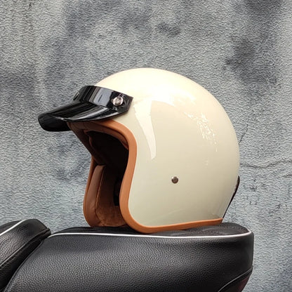 Retro 3/4 Semi-Open Motorcycle Helmet — Cross-Country Winter Riding Accessories