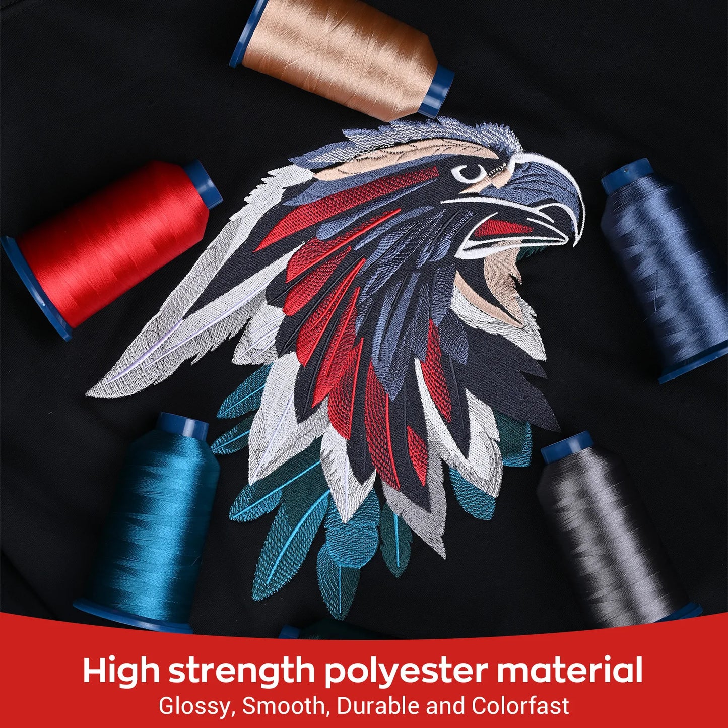 100-Color Polyester Embroidery Thread Kit - 40WT 4000m Spools for Sewing & Embroidery Machines
