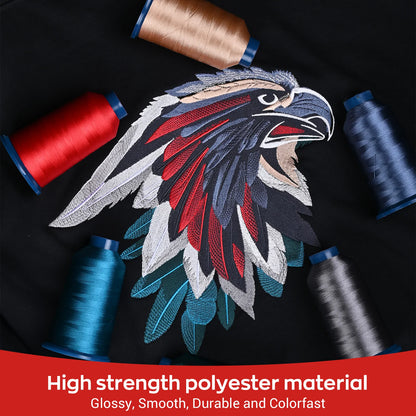 100-Color Polyester Embroidery Thread Kit - 40WT 4000m Spools for Sewing & Embroidery Machines