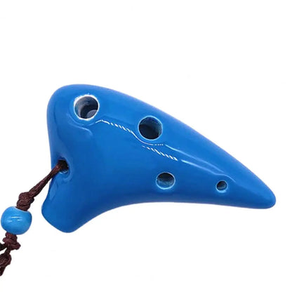 6 Hole Ceramic Ocarina - Mini Professional Musical Instrument with Lanyard and Music Score for Music Lovers