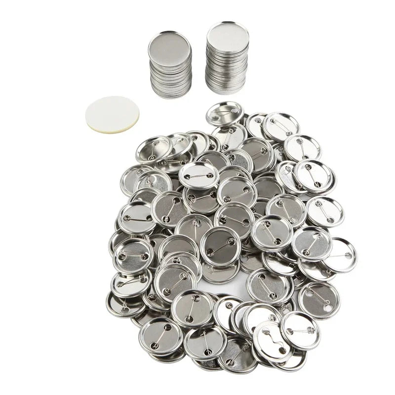 100 Set Blank Badge Button Maker Supplies Kit – DIY Pin Button Parts for 25mm–58mm Pin Badge Press Machine Accessories