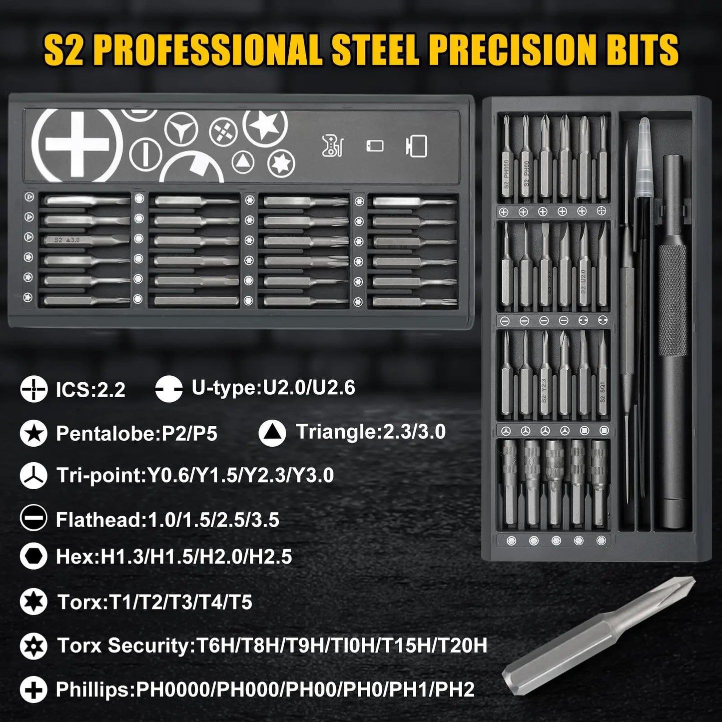 50-in-1 Precision Screwdriver Set – Magnetic Repair Tools for iPhone, Glasses, Watches, Game Consoles & Cameras