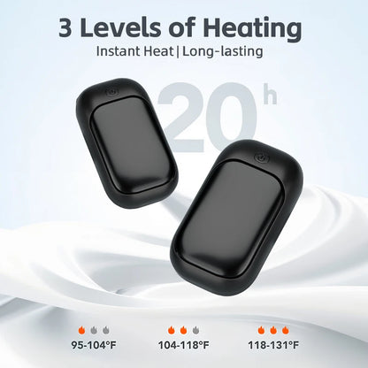 2-in-1 Portable Hand Warmers - Dual Magnetic Heating Set with 3 Adjustable Heat Settings for Winter Use