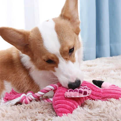 Animal Shape Plush Dog Toy – Squeaky, Bite-Resistant Corduroy Toy for Puppies, Dogs, and Cats