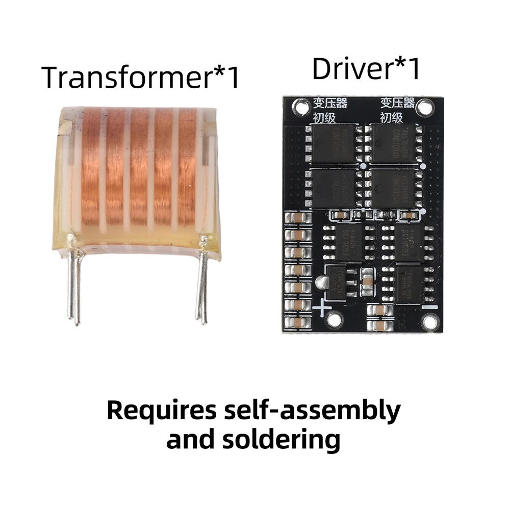 High-Voltage Generator Module DC 5–13V - 10–20kV AC Arc Igniter Driver Board with Transformer