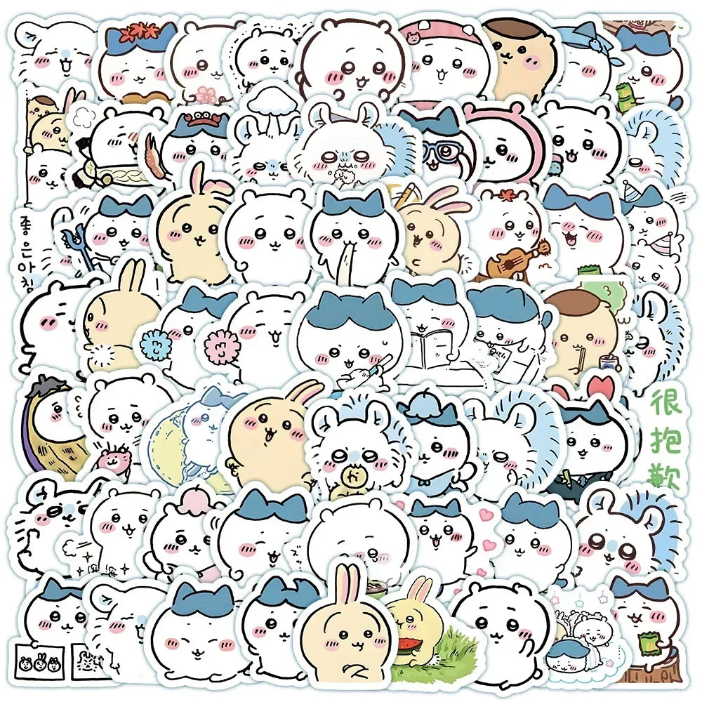 100pcs Chiikawa Cartoon Stickers - Cute Waterproof Vinyl Decals for Scrapbooks, Water Bottles, Phone Cases, and Gifts