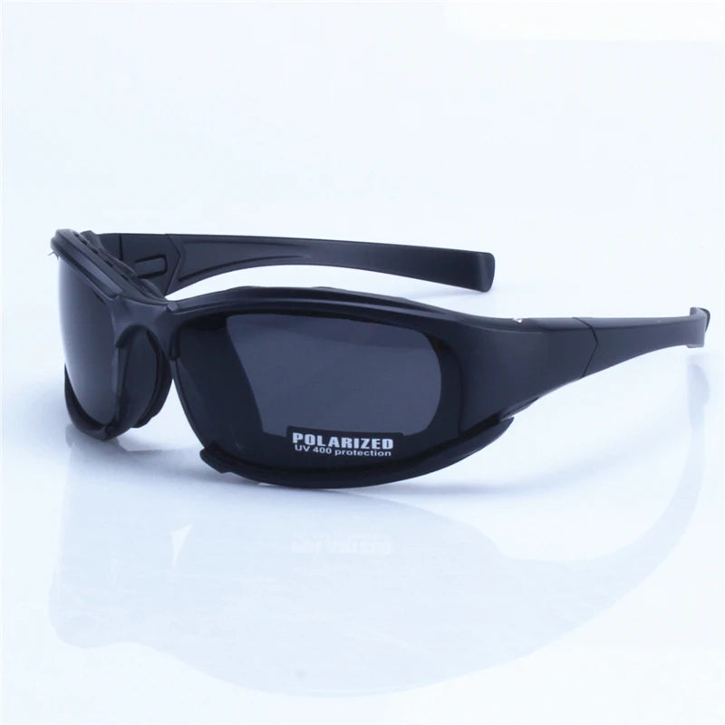 X7 Military Polarized Sunglasses for Men: Bullet-Proof, Smoke Lens Goggles for Motorcycle Cycling and Airsoft Shooting