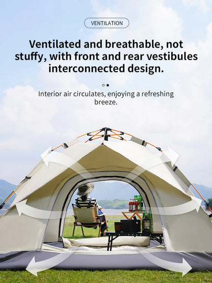 Outdoor Folding Tent – Fully Automatic Quick Opening, 3-4 Person Self-Driving Camping Tent, Rain & Sun Proof, Portable