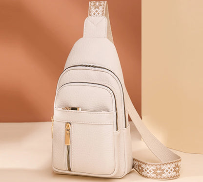2024 New Women's PU Leather Chest Bag – Fashion Crossbody Shoulder Bag, High-Quality Casual Sac à Main