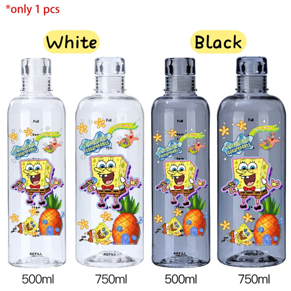 SpongeBob Graduated Water Cup - 500ml/750ml BPA-Free Plastic Bottle