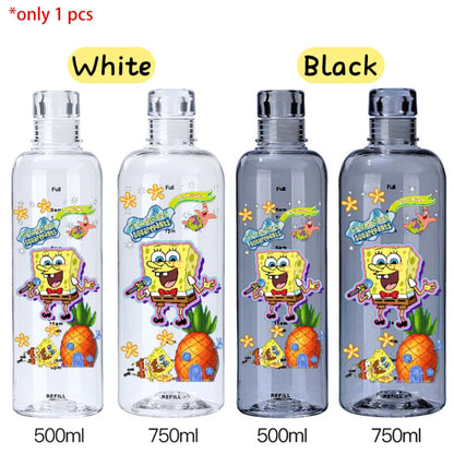 SpongeBob Graduated Water Cup - 500ml/750ml BPA-Free Plastic Bottle